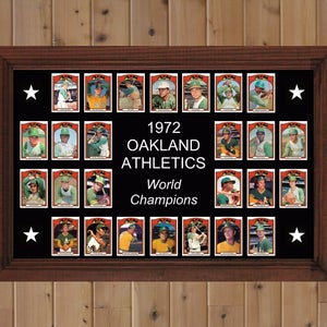 1972 OAKLAND ATHLETICS A&#39;s Poster Decor Gift Wall Art 1972 World Series Team 17 x 11 Baseball Card Xmas Birthday Fan Gift Man Cave Decor