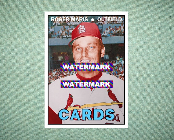 Roger Maris St Louis Cardinals Custom Baseball Card 1967 Style 