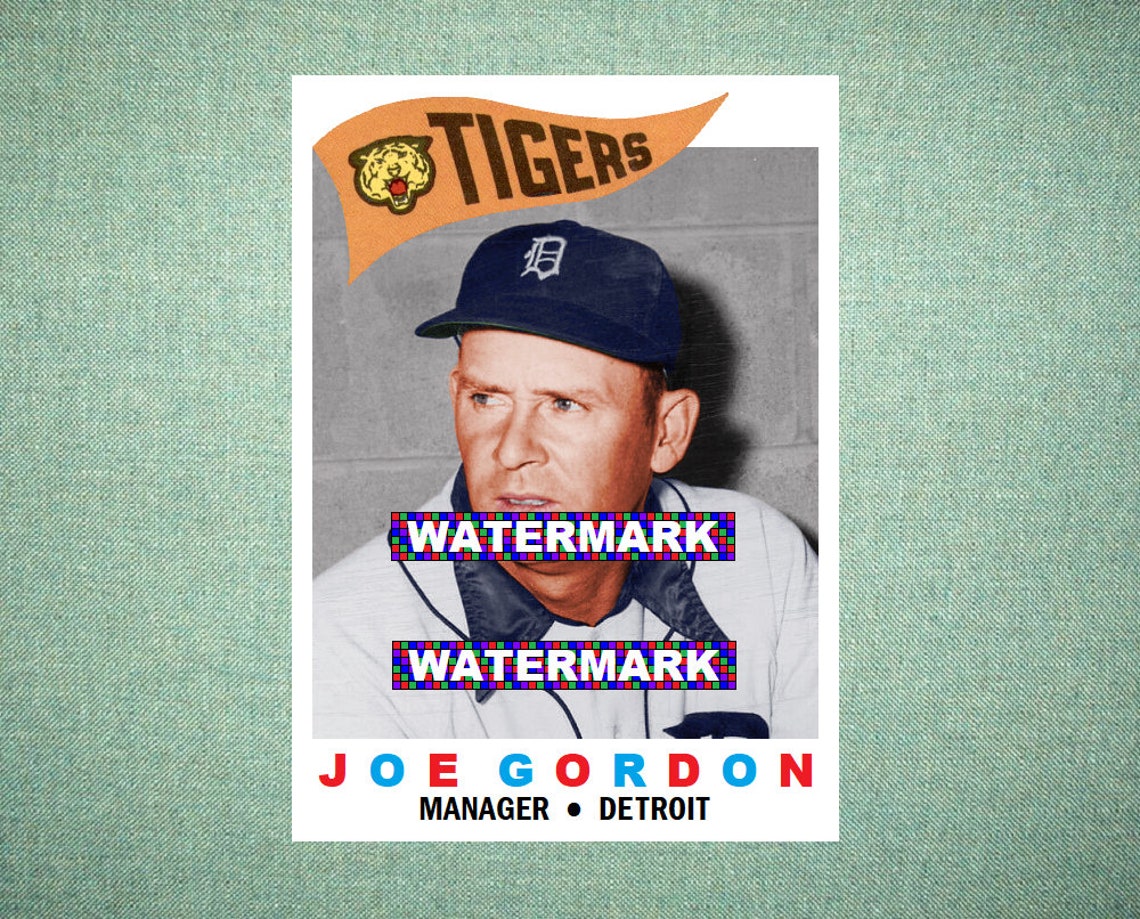 Joe Gordon Detroit Tigers Custom Baseball Card 1960 Style Etsy