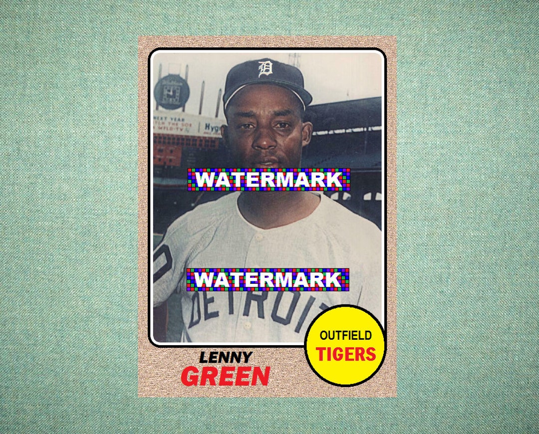 Lenny Green Detroit Tigers Custom Baseball Card 1968 Style 