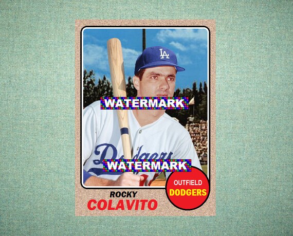 Rocky Colavito Los Angeles Dodgers ORIGINAL card That -  Israel
