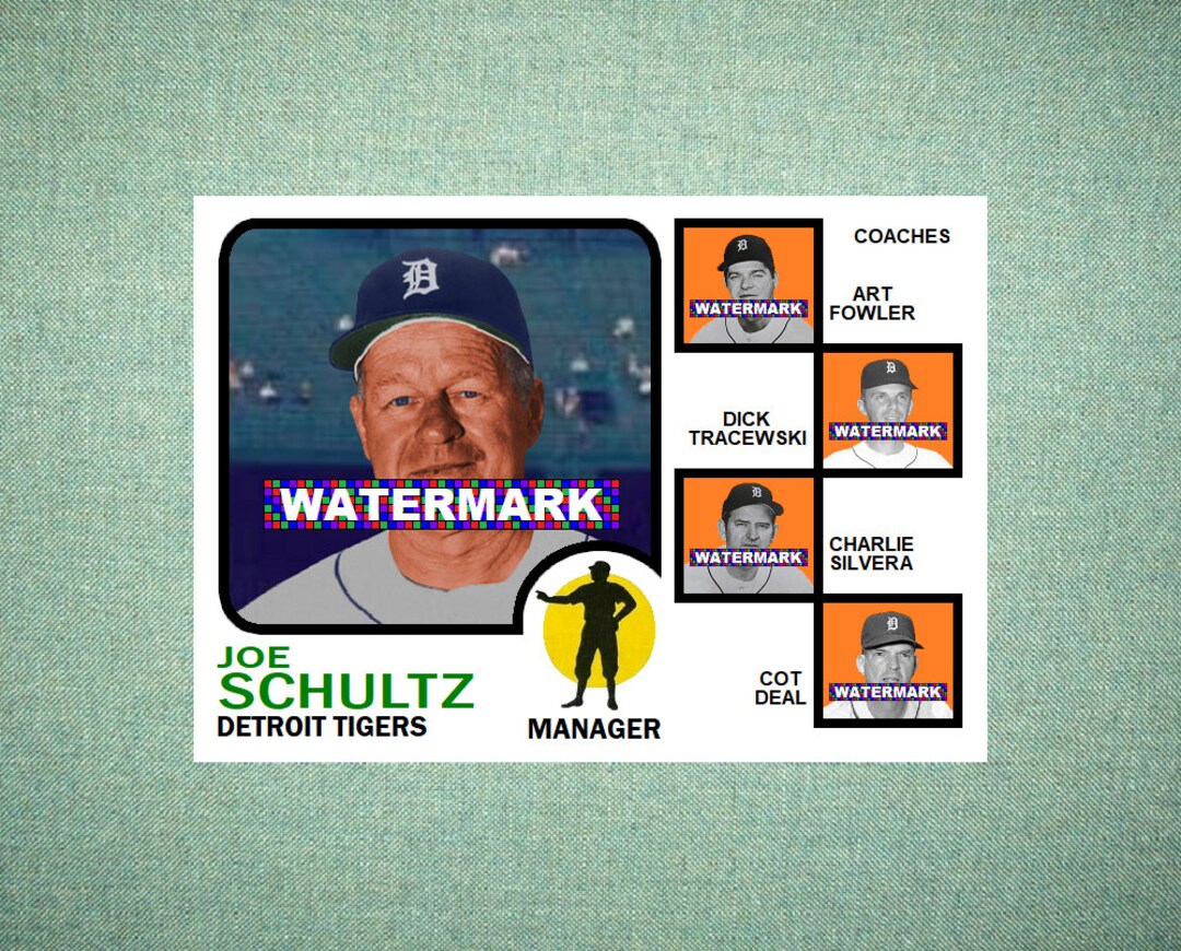 Joe Schultz Detroit Tigers Custom Baseball Card 1973 Style - Etsy