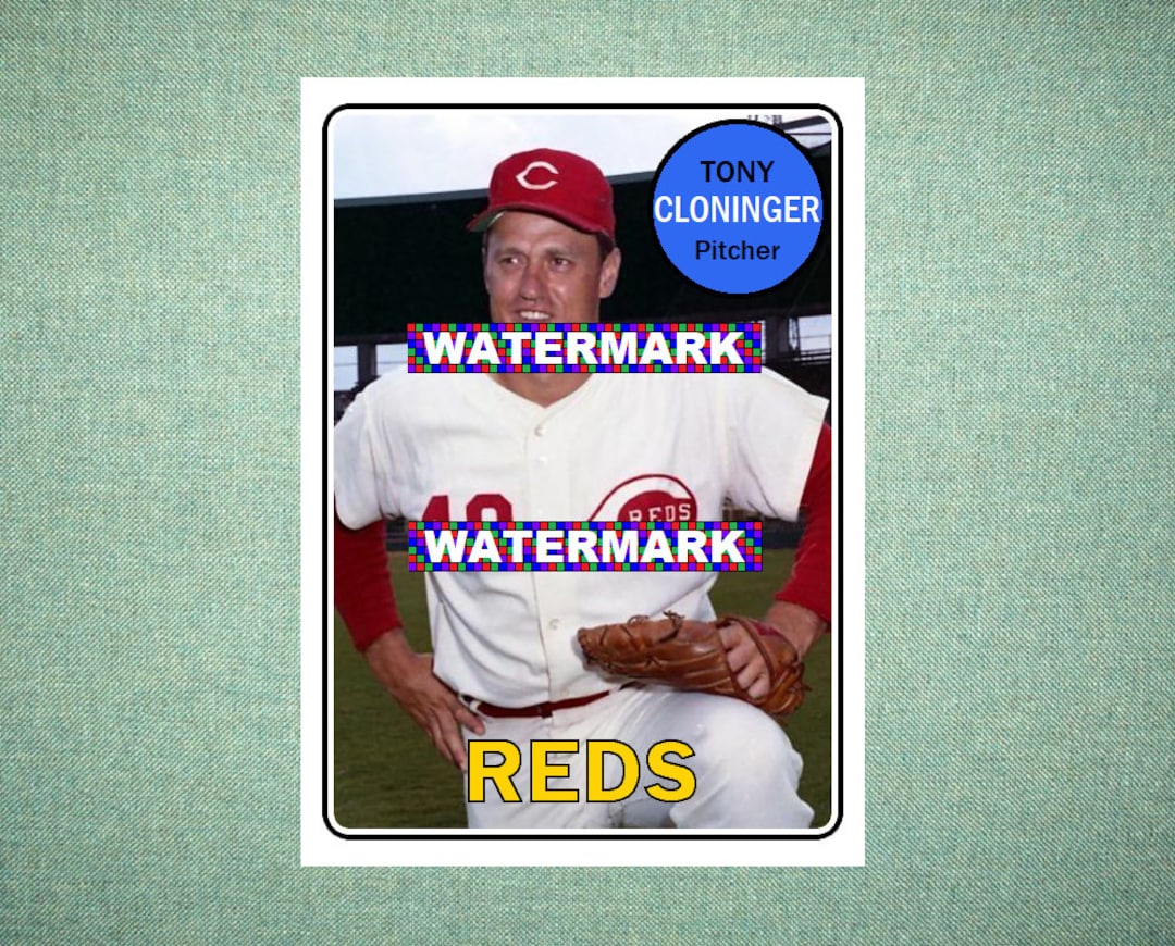 Tony Cloninger Cincinnati Reds Custom Baseball Card 1969 Style 
