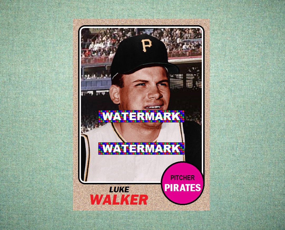Luke Walker Pittsburgh Pirates Custom Baseball Card 1968 Style 