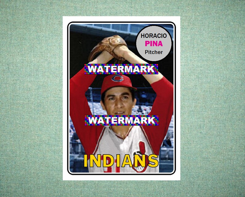 Horacio Pina Cleveland Indians Custom Baseball Card 1969 Style Etsy