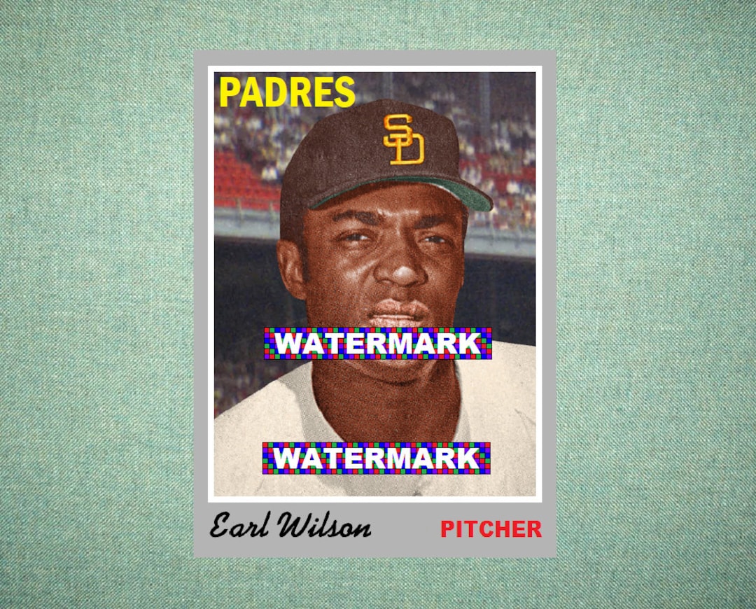 Earl Wilson San Diego Padres Custom Baseball Card 1970 Style 