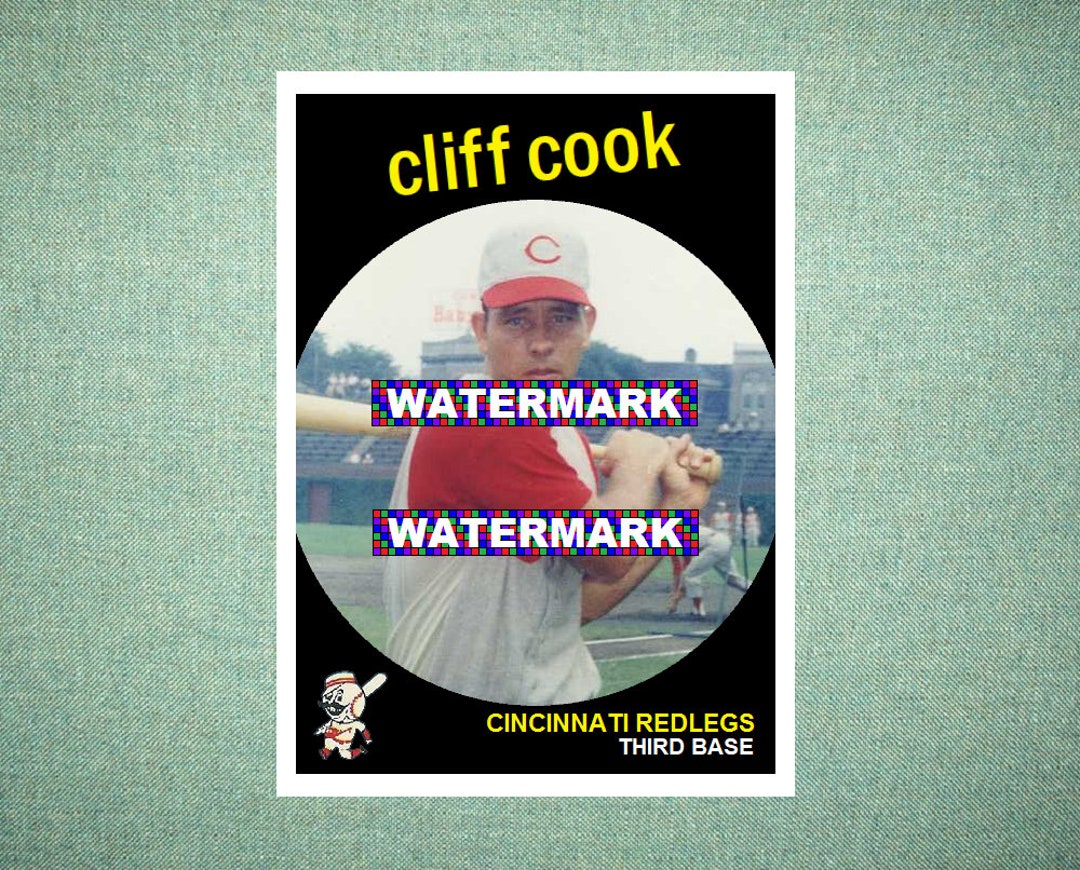 Cliff Cook Cincinnati Redlegs Custom Baseball Card 1959 Style Etsy