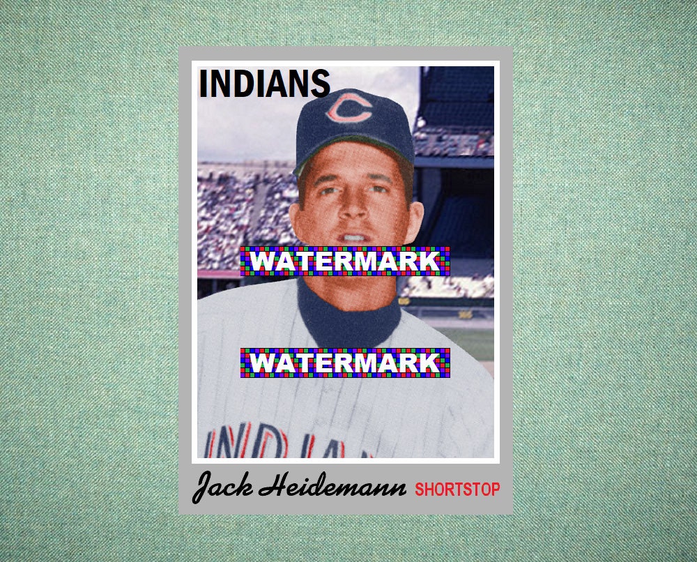 Jack Heidemann Cleveland Indians 1970 Style Custom Baseball Art Card 