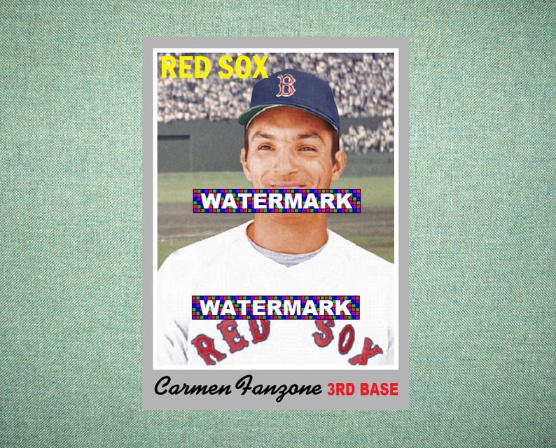 Carmen Fanzone Boston Red Sox Custom Baseball Card 1970 Style Etsy