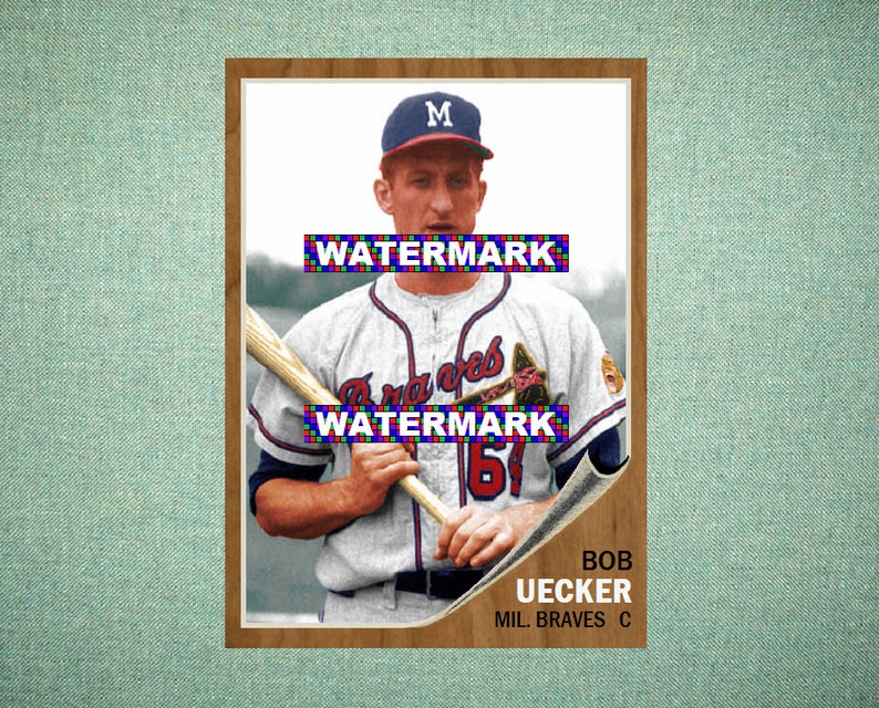 Bob Uecker Milwaukee Braves Custom Baseball Card 1962 Style Etsy