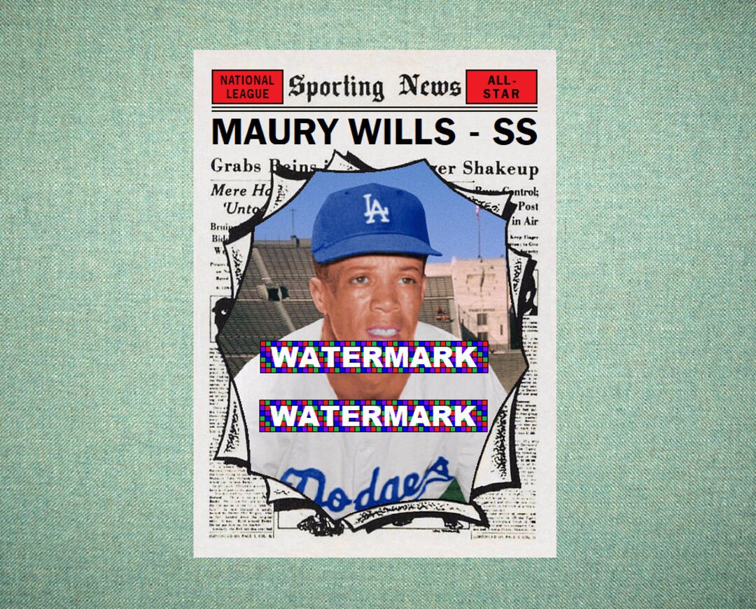 Maury Wills All Star Los Angeles Dodgers Custom Baseball Card - Etsy India