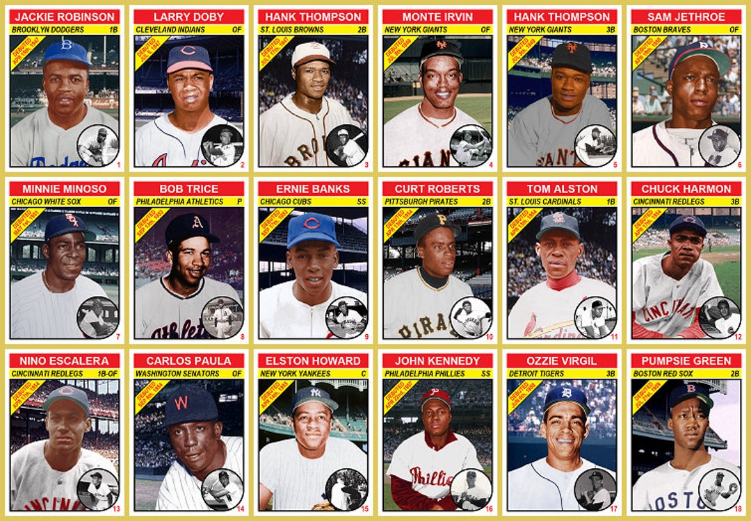 African American Baseball Card Set 1st Black Players on Each Etsy