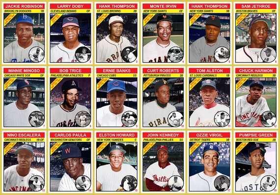 African American Baseball Card Set 1st Black Players on Each 