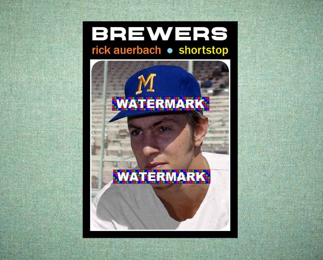 Rick Auerbach Milwaukee Brewers Custom Baseball Card 1971 