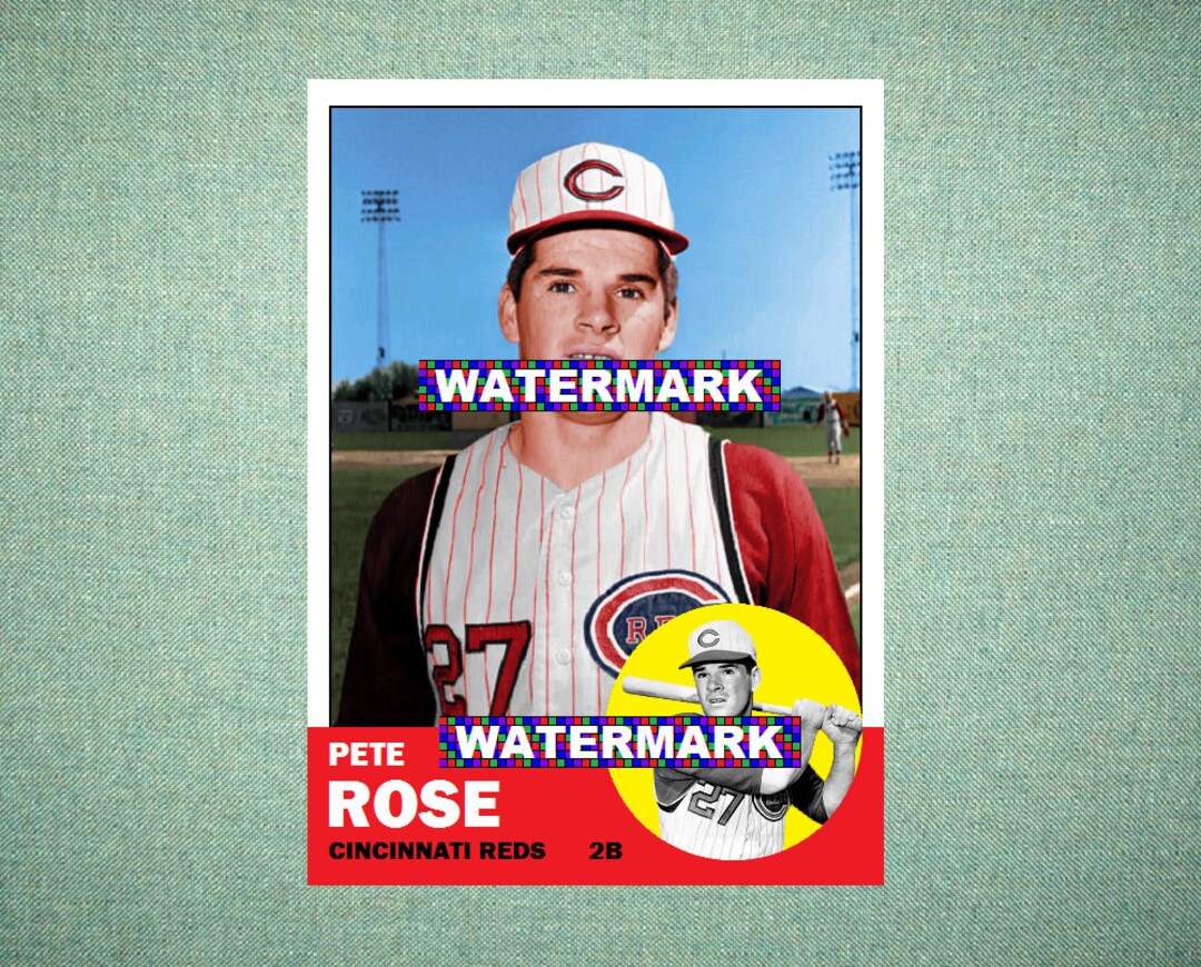 Pete Rose Cincinnati Reds Custom Baseball Card 1963 Style 