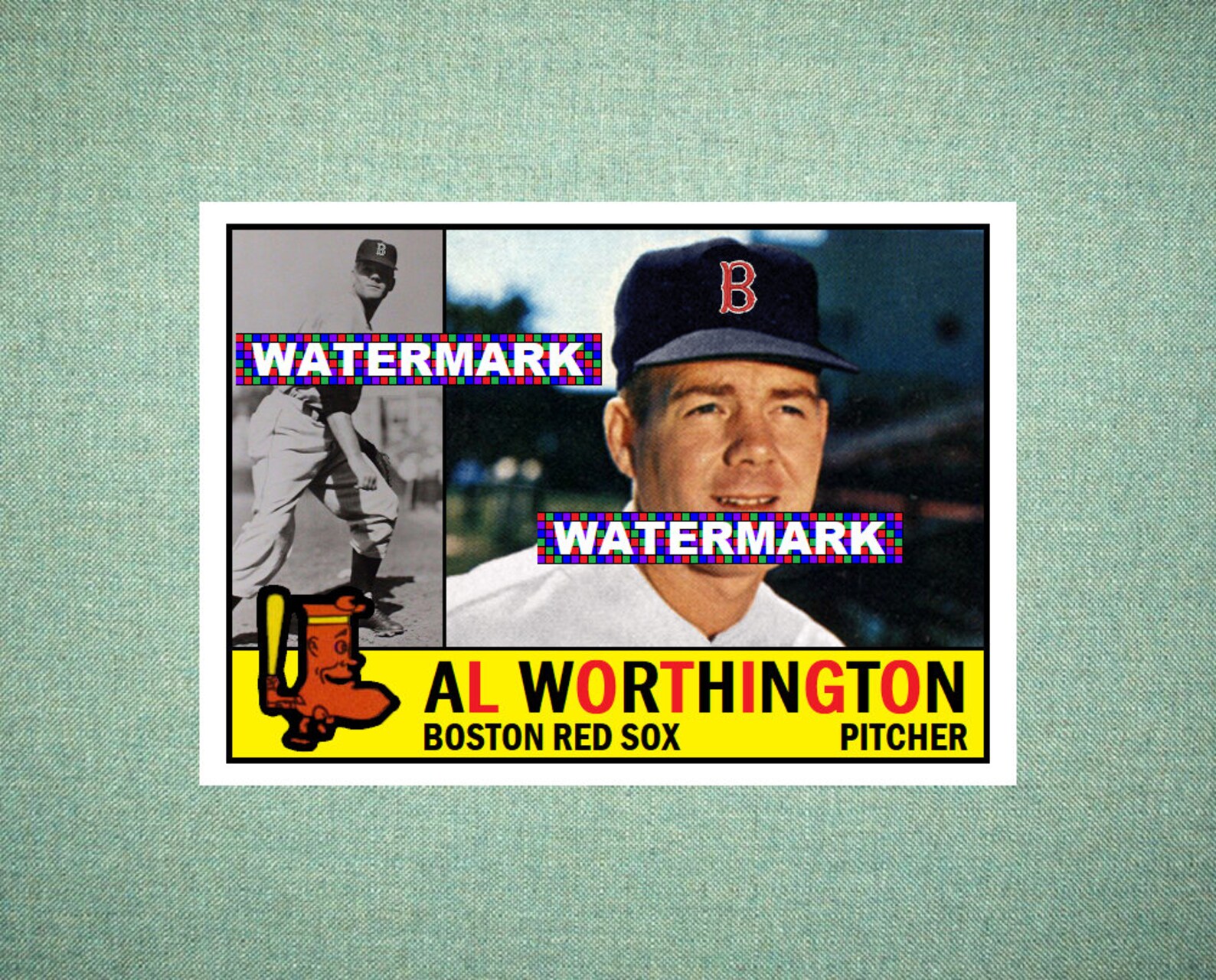 Al Worthington Boston Red Sox Custom Baseball Card 1960 Style Etsy