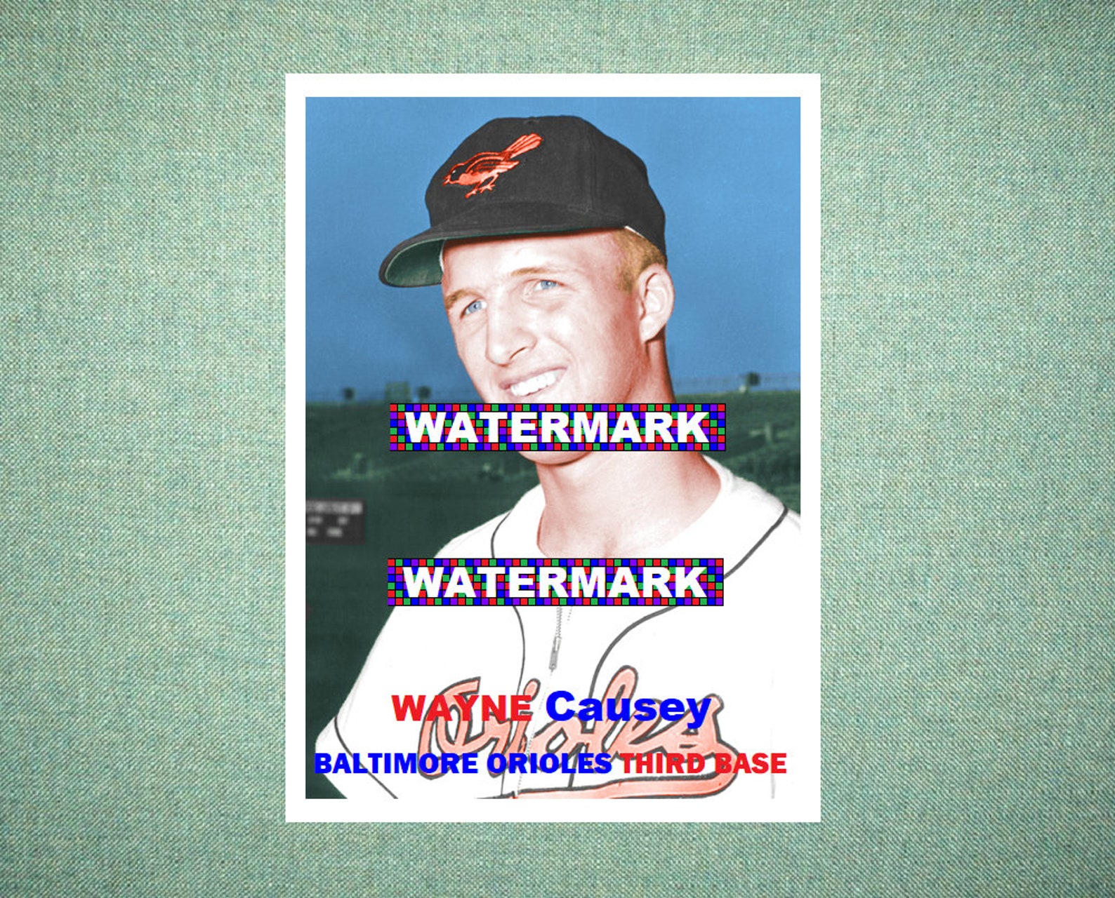 Wayne Causey Baltimore Orioles Custom Baseball Card 1957 Style Etsy