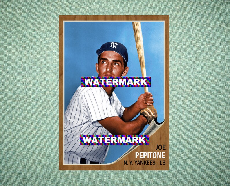 Joe Pepitone New York Yankees Custom Baseball Card 1962 Style Etsy