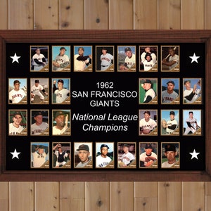 1962 SAN FRANCISCO GIANTS Poster Decor Gift Wall Art 1962 World Series Team 17 x 11 Baseball Card Xmas Birthday Fan Gift Man Cave Decor