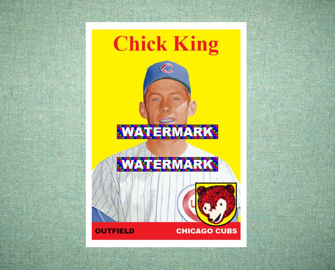 Chick King Chicago Cubs Custom Baseball Card 1958 Style Etsy