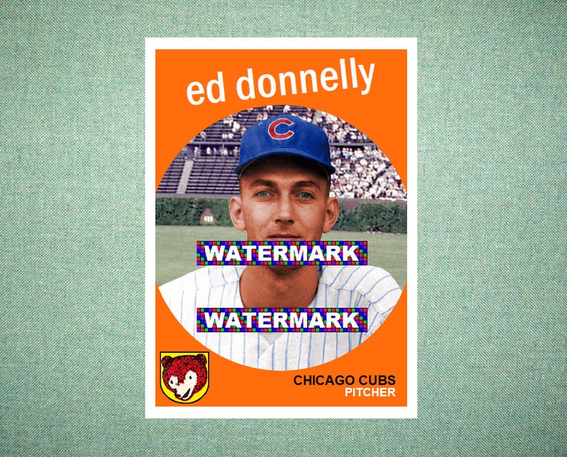 Ed Donnelly Chicago Cubs Custom Baseball Card 1959 Style Etsy