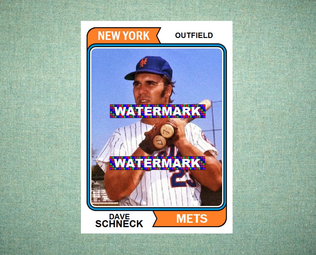 Dave Schneck New York Mets Custom Baseball Card 1974 Style - Etsy Singapore