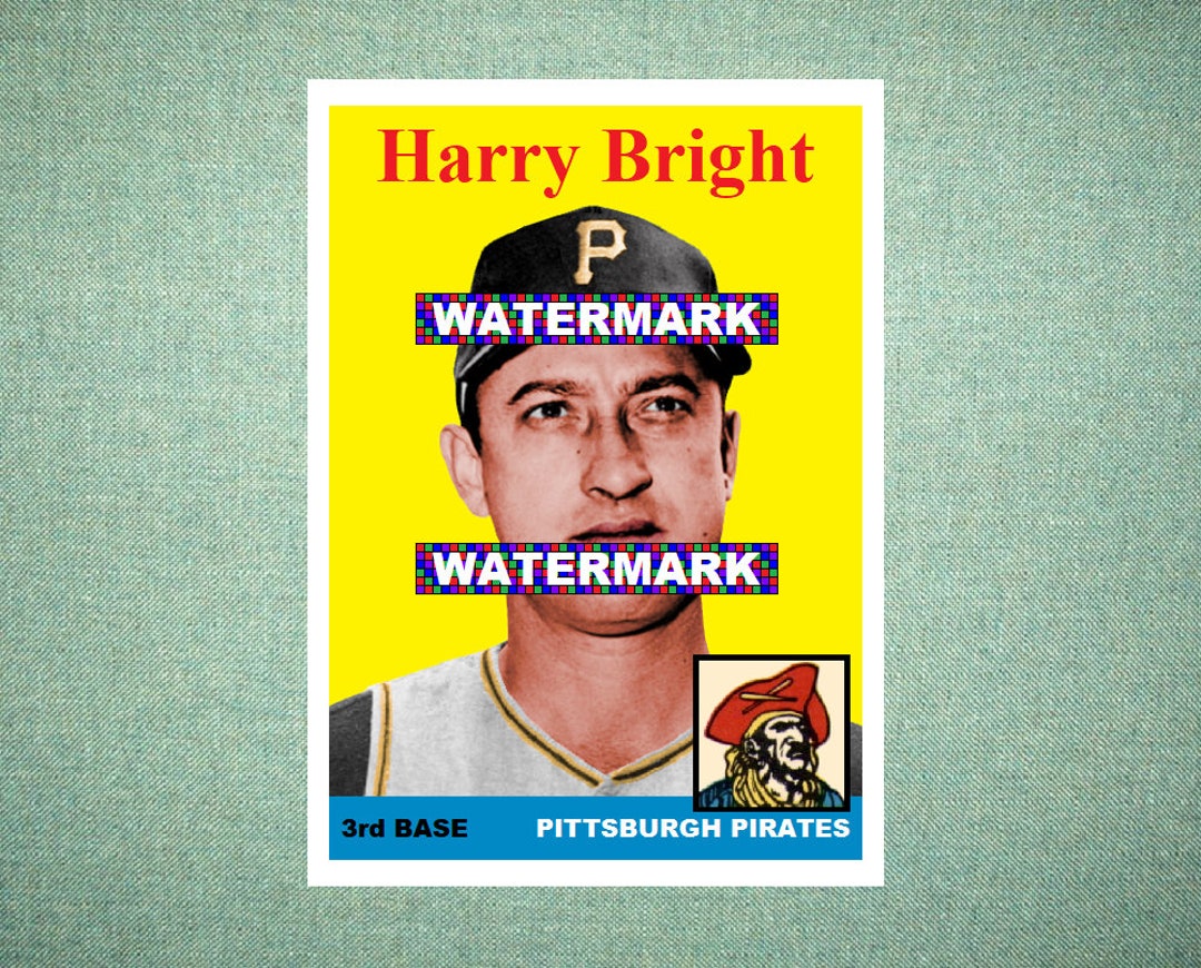 Harry Bright Pittsburgh Pirates Custom Baseball Card 1958 Style card