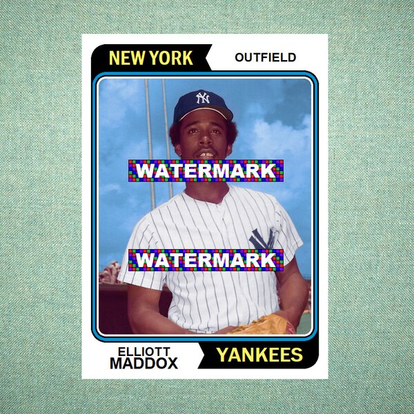 Elliott Maddox New York Yankees Custom Baseball Card 1974 Style "Card That Could Have Been" by MaxCards Mint Condition 2022