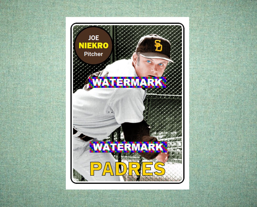 Joe Niekro San Diego Padres Custom Baseball Card 1969 Style 