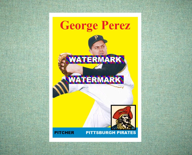 Perez Pittsburgh Pirates Custom Baseball Card 1958 Etsy