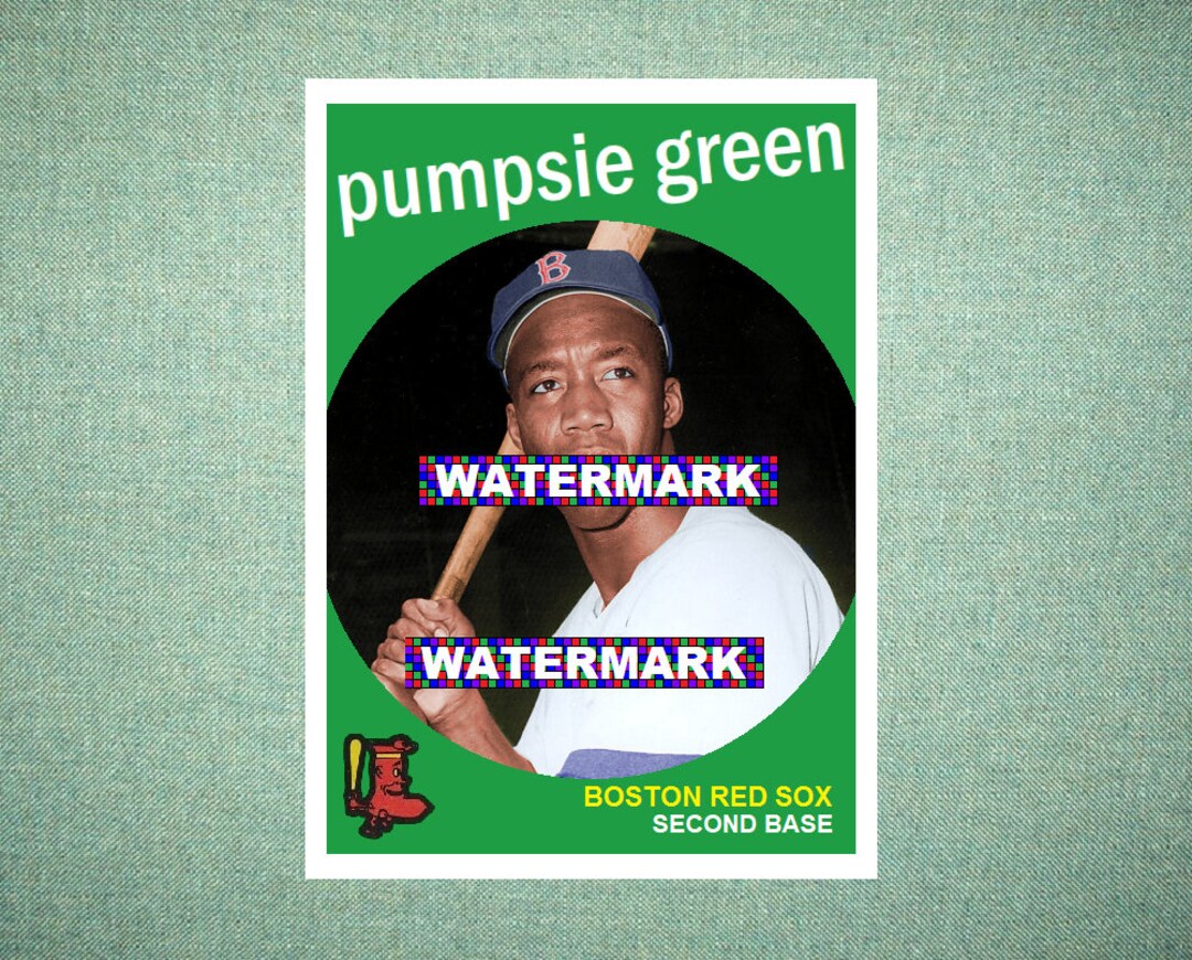 Pumpsie Green Boston Red Sox Custom Baseball Card 1959 Style Etsy
