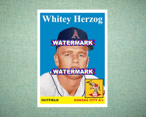 Whitey Herzog Kansas City Athletics A's Custom Baseball 