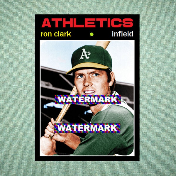 Ron Clark Oakland Athletics A's Custom Baseball Card 1971 Style "Card That Could Have Been" by MaxCards Mint Condition 2023