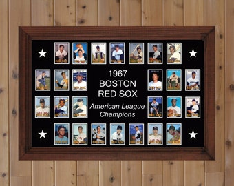 1967 BOSTON RED SOX Poster Decor Gift Wall Art 1967 World Series Team 17 x 11 Baseball Card Xmas Birthday Fan Gift Man Cave Decor