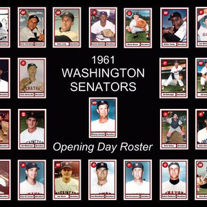1961 WASHINGTON SENATORS Poster Decor Gift Wall Art 1961 Opening Day