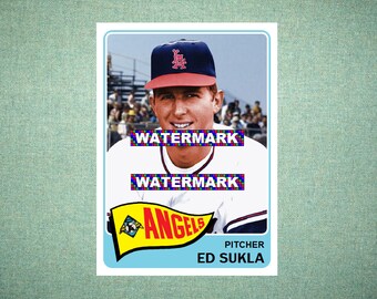 Ed Sukla Los Angeles Angels Custom Baseball Card 1965 Style "Card That Could Have Been" by MaxCards Mint Condition 2019