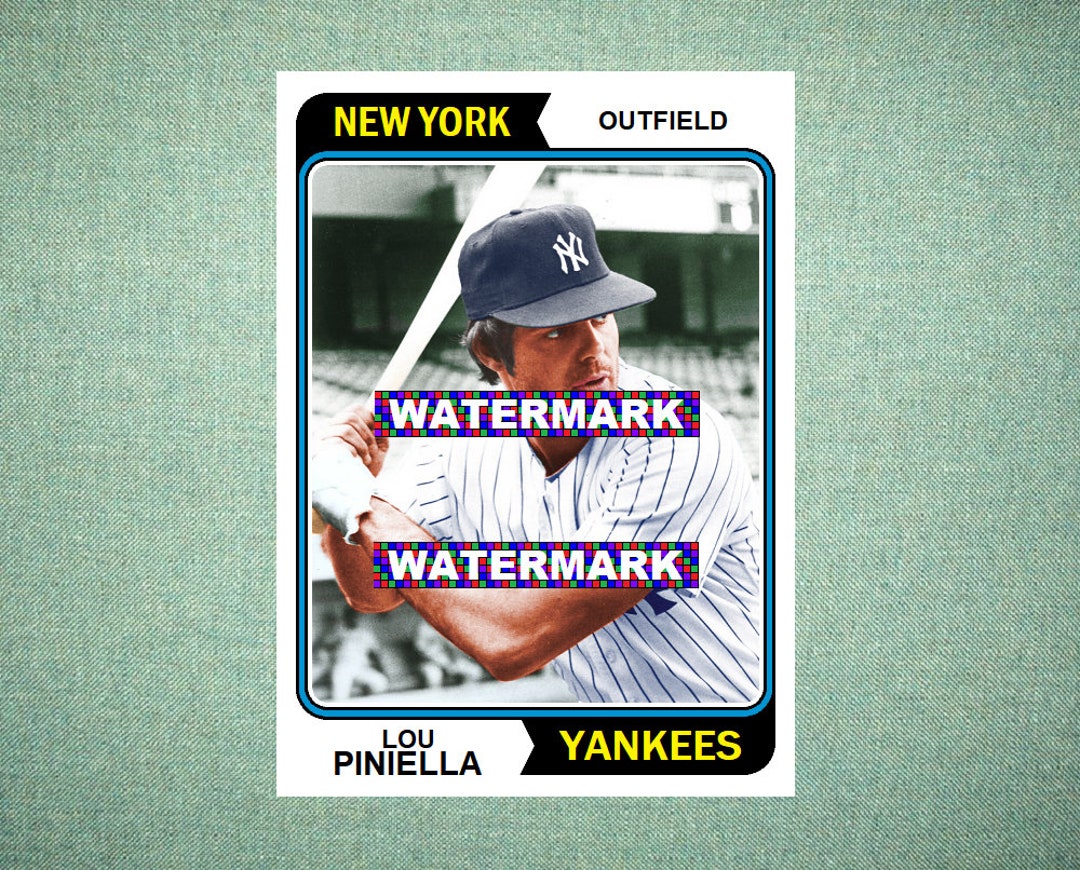 Lou Piniella New York Yankees Custom Baseball Card 1974 Style 