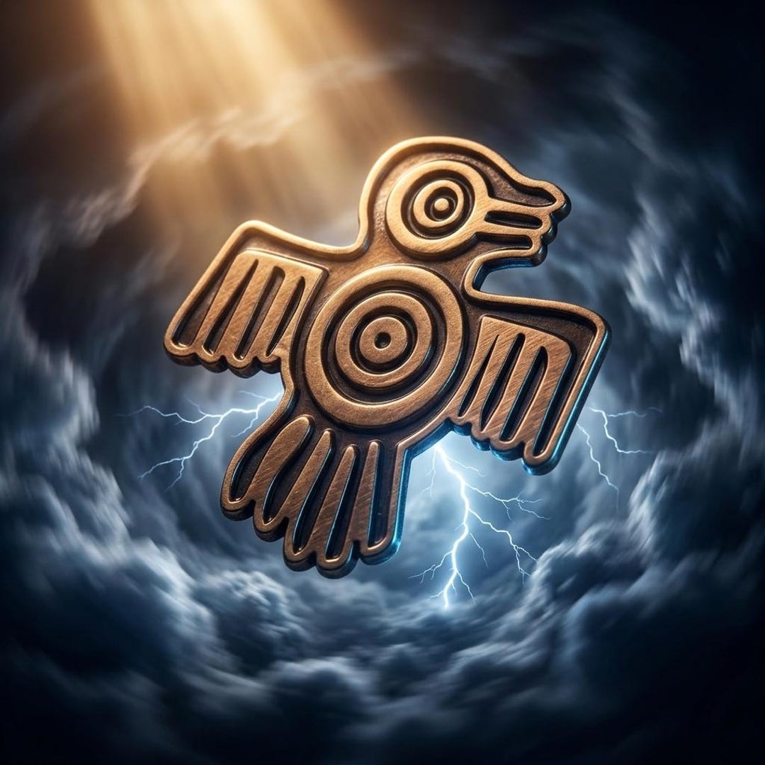 Vintage Aztec Thunderbird Brooch Set - Dark Academia Mythical Bird Pin ...