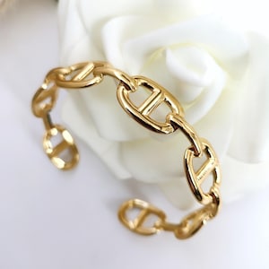 Złota bransoletka z siateczki ze stali nierdzewnej – elegancka, minimalistyczna, sztywna bransoletka damska – modny, wodoodporny prezent dla kobiet