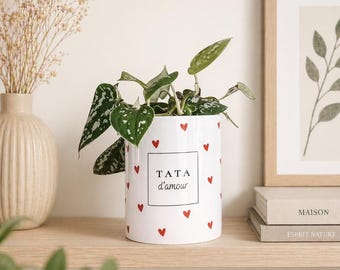 Cache pot personnalisé prénom céramique minimaliste pot de fleur décoratif cadeau maison original