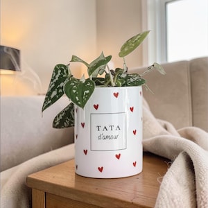 Cache pot personnalisé prénom céramique minimaliste pot de fleur décoratif cadeau maison original