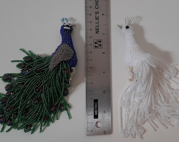 Beading pattern peacock