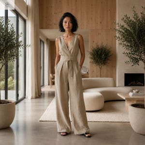 V Neck Wrap Jumpsuit for Wedding Guests | Wide Leg Bridesmaid Romper, Cocktail & Evening Wear | Gift For Her