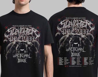 Camiseta de dos caras con el calendario y las fechas de la gira de Slaughter To Prevail North America 2026