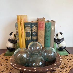Vintage Japanese Glass Fishing Floats | Set of 6 Hand Blown Glass Floats 6 cm | Coastal Nautical Decor | Wander House Vintage