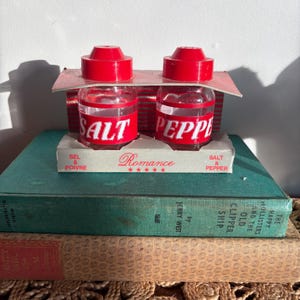Vintage Italian Salt & Pepper Set in Box | Red Retro Kitchenware | Made in Italy | NOS Condiment Set | Wander House Vintage