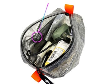 AeroStash ultralichte Dyneema ditty-tas – ingebouwd opbergvak, opladen zonder uit te pakken, minimalistische organizer voor wandelen en backpacken