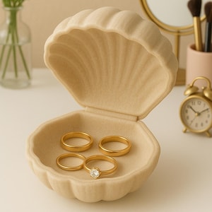 3D Printable Seashell Ring Dish | Coastal Jewelry Holder STL File (Digital Download)