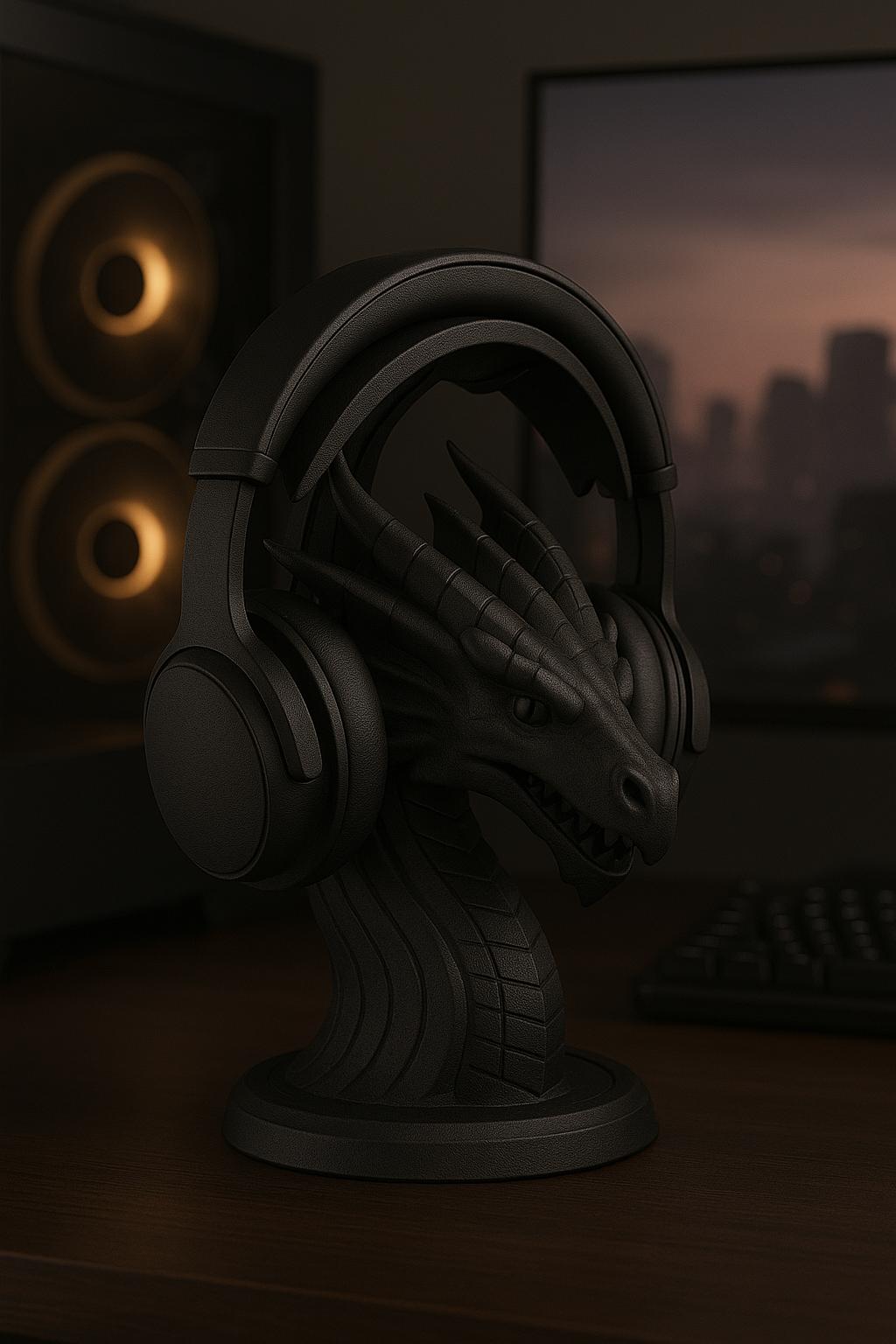3D Printable Headphone Stand | Dragon Desk Decor STL File (digital ...