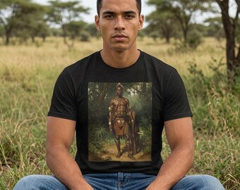 African Warrior in Degas Style T-Shirt Artistic Ethnic Portrait Vintage Art Shirt